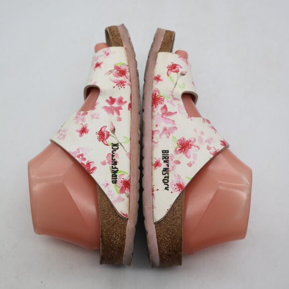 Birkenstock Arizona Women's Size 7 EU 38 Birko Flor White Floral Blossom Slides - Picture 6 of 10